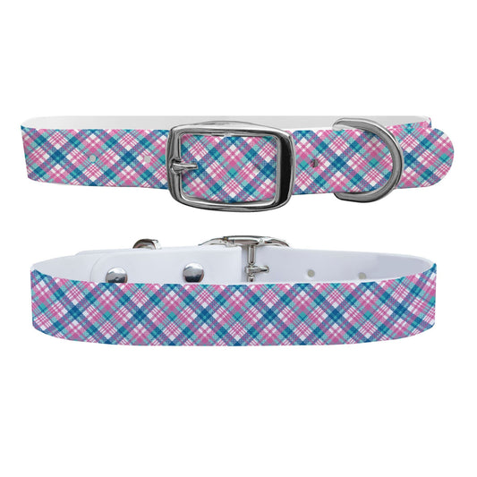 Pink Plaid Dog Collar