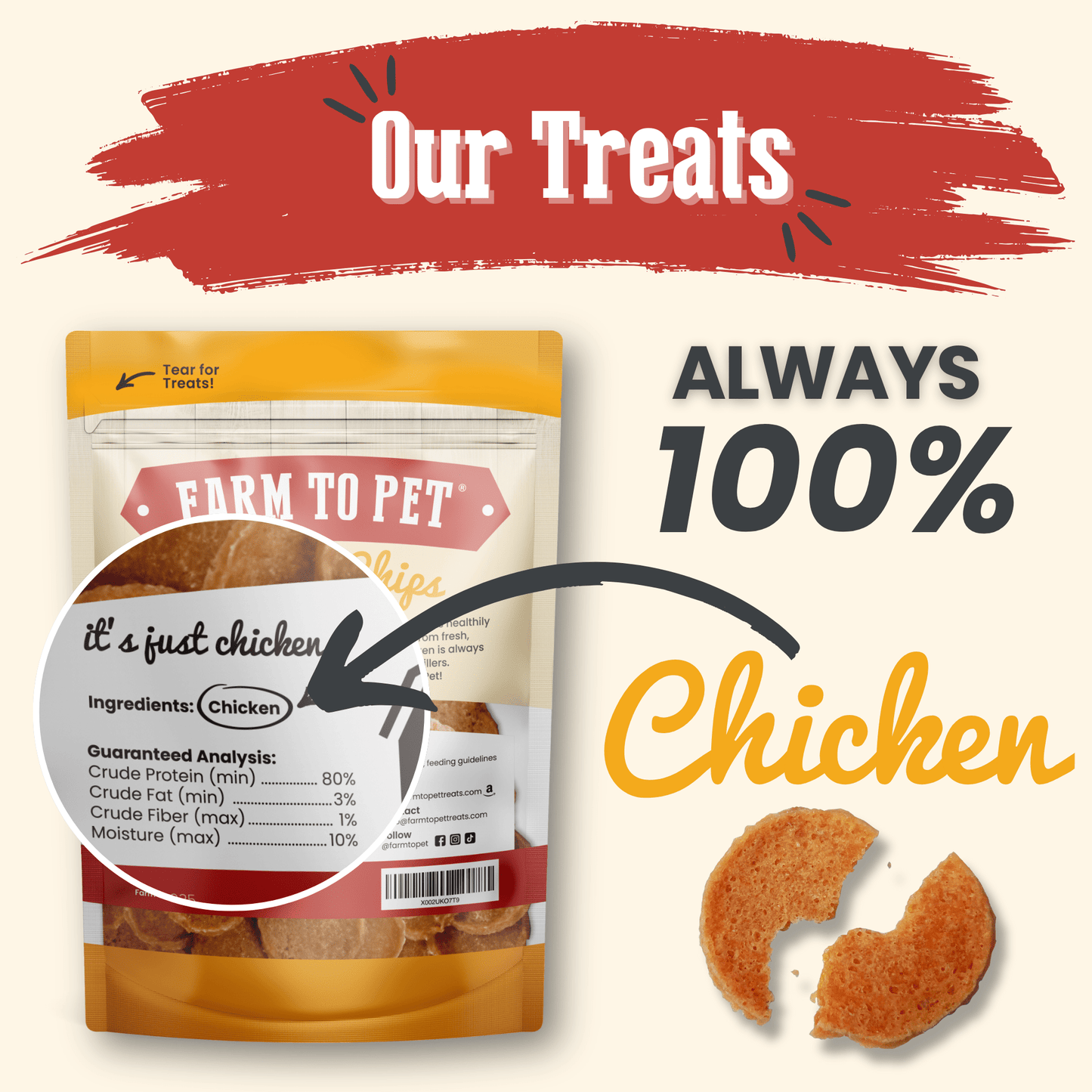 Marquise Pup | Pure Chicken Chips — Single-Ingredient Dog Treats