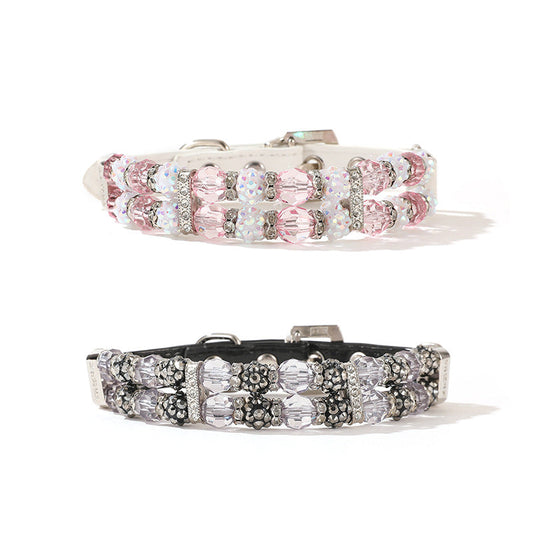 Marquise Pup | The Crystal Collar — Beaded Sparkle Dog Collar & Leash Set