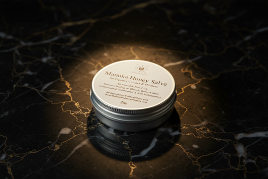 Manuka Honey Salve - Tilted Label Shot
