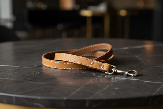 Pro Line Hunting Khaki Leather Leash