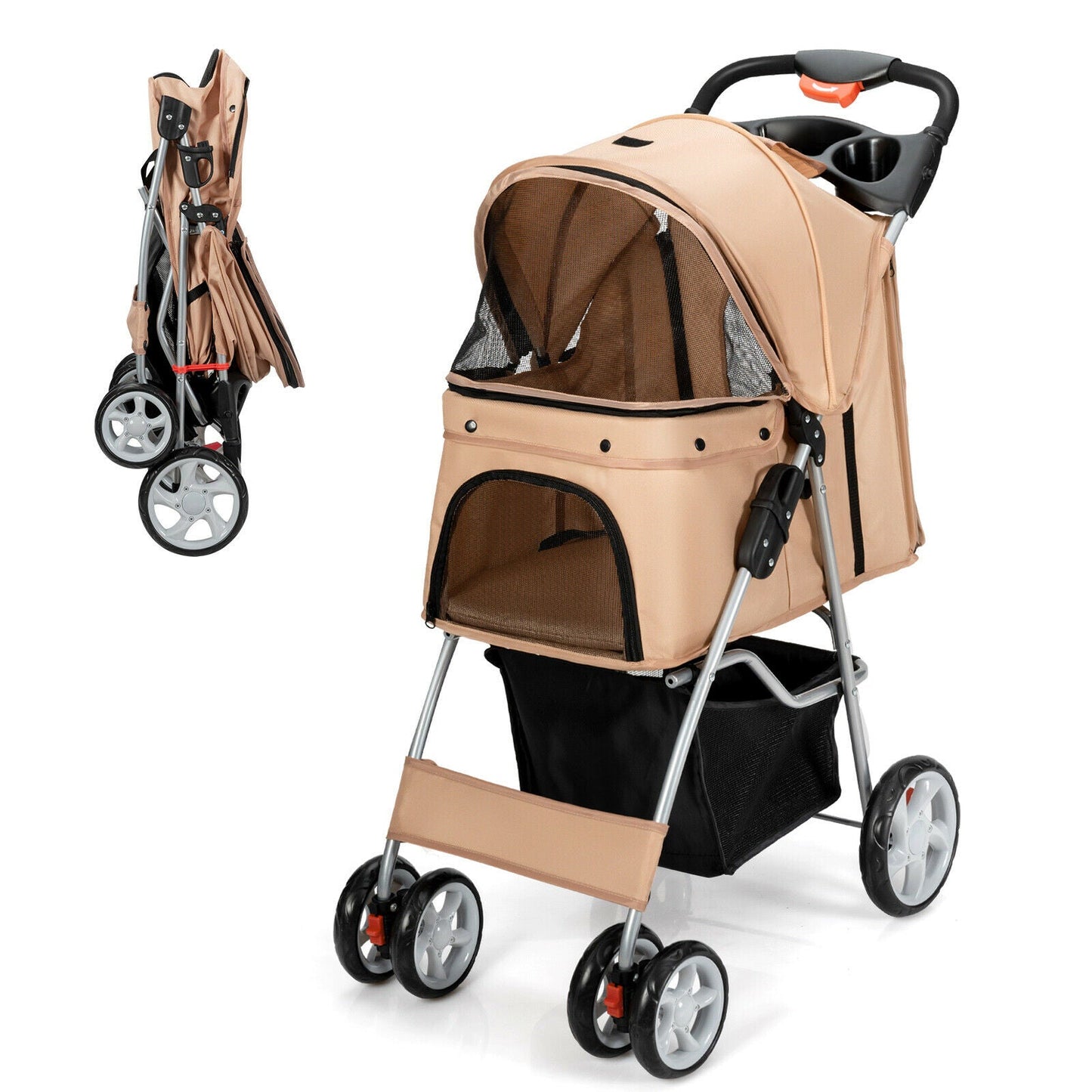 The Marquise Pup Beige 4-Wheel Luxury Stroller